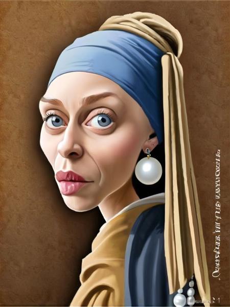 00047-20230905082408-7779-The girl with a pearl earring Caricaturized , Very detailed, clean, high quality, sharp image-before-highres-fix.jpg